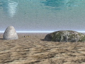 under water